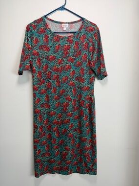 NWOT LuLaRoe Julia dress featuring a floral pattern.